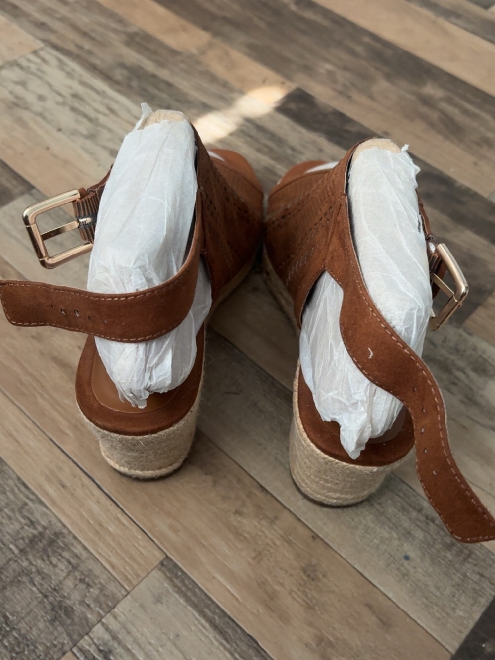 Women’s Brown Suede Espadrille Wedge Sandals